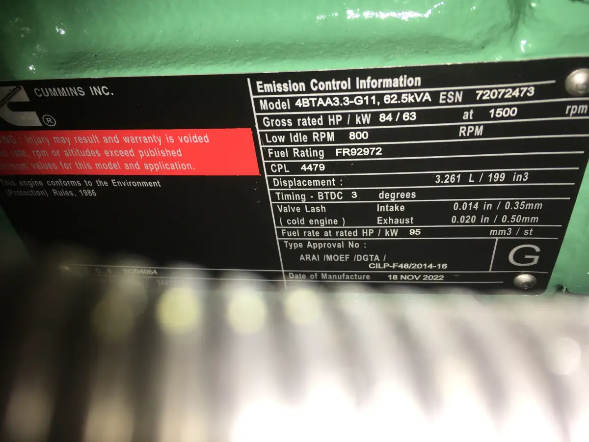 CUMMINS 4BTAA3.3-G11 ГЕНЕРАТОР 50KVA НОВЫЙ - Фото 9