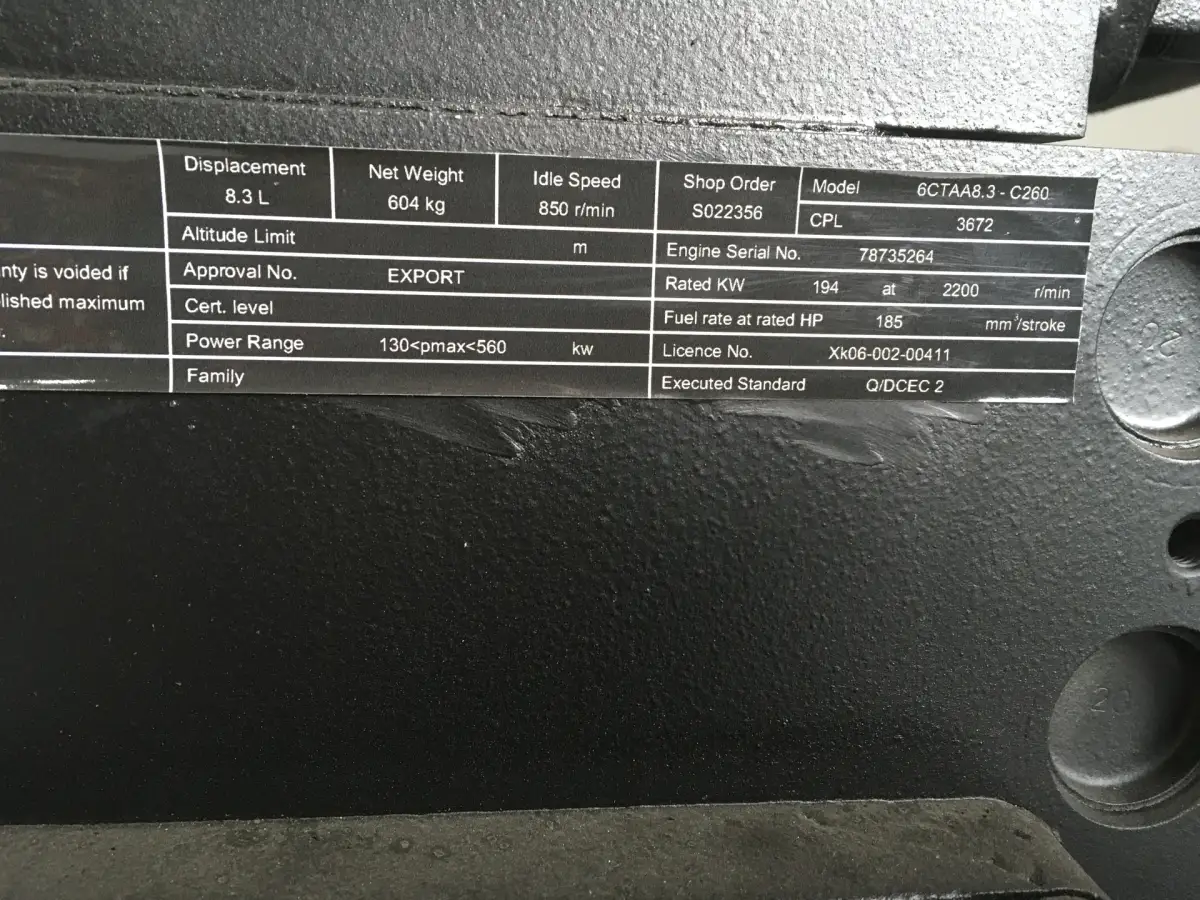 CUMMINS 6CTA 8.3 CPL3672 NEUF - Image 6