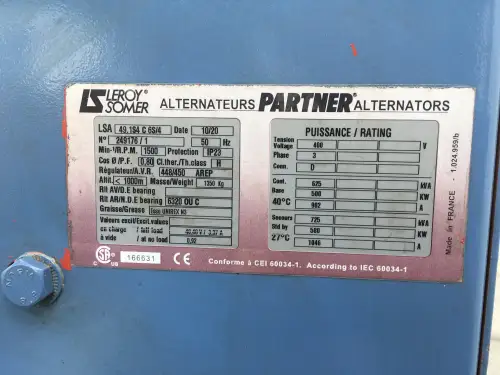 MTU 12V2000G25TB GENERATOR 625KVA USED - Thumb image 6