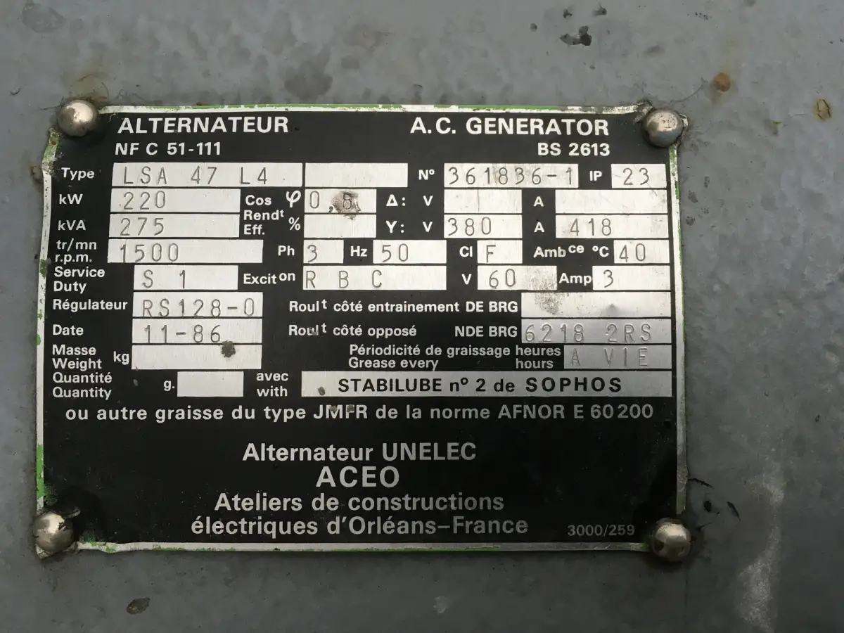 CUMMINS NTA-855-G GENERATOR 275 KVA GEBRUIKT - Afbeelding 6