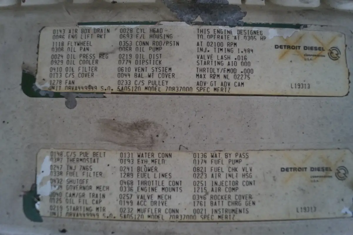 DETROIT DIESEL 8V71N 7083-7000 GEGEVEN - Afbeelding 5