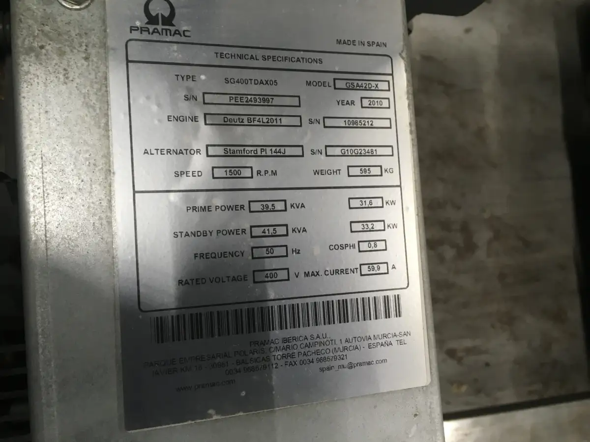DEUTZ BF4L2011 GENERATOR 40KVA NIEUW - Afbeelding 7