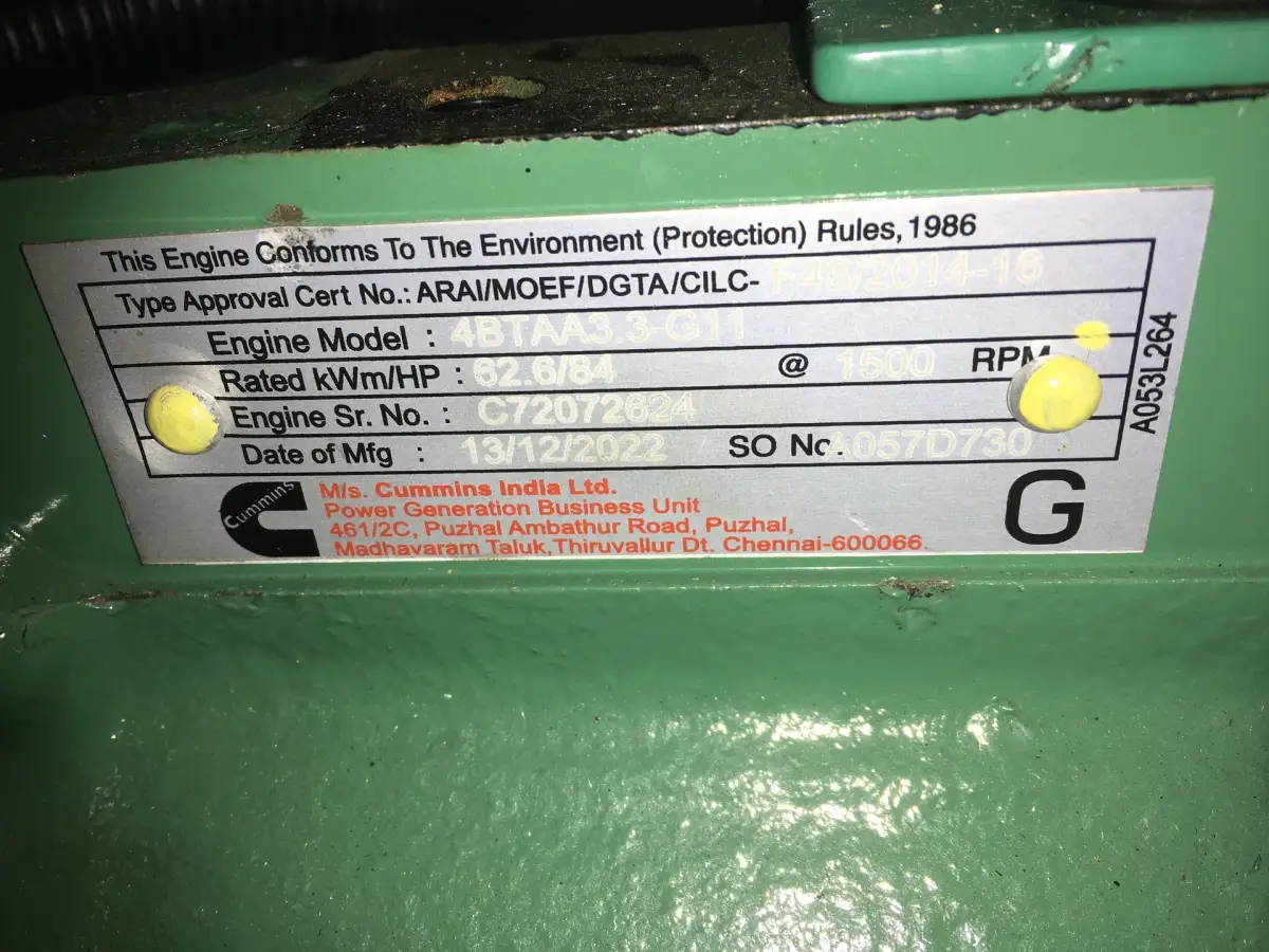 CUMMINS 4BTAA3.3-G11 GENERATOR 50KVA NIEUW - Afbeelding 5