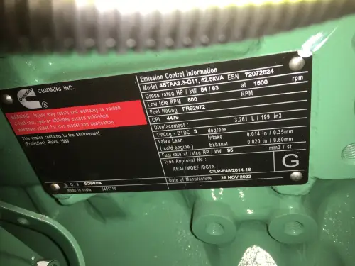 CUMMINS 4BTAA3.3-G11 GÉNÉRATEUR 50KVA NEUF - Miniature 7