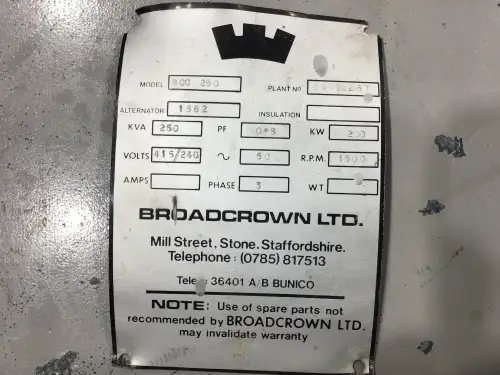 BROADCROWN BCC 250 GENERATOR 250 KVA GEBRAUCHT – Vorschaubild 6