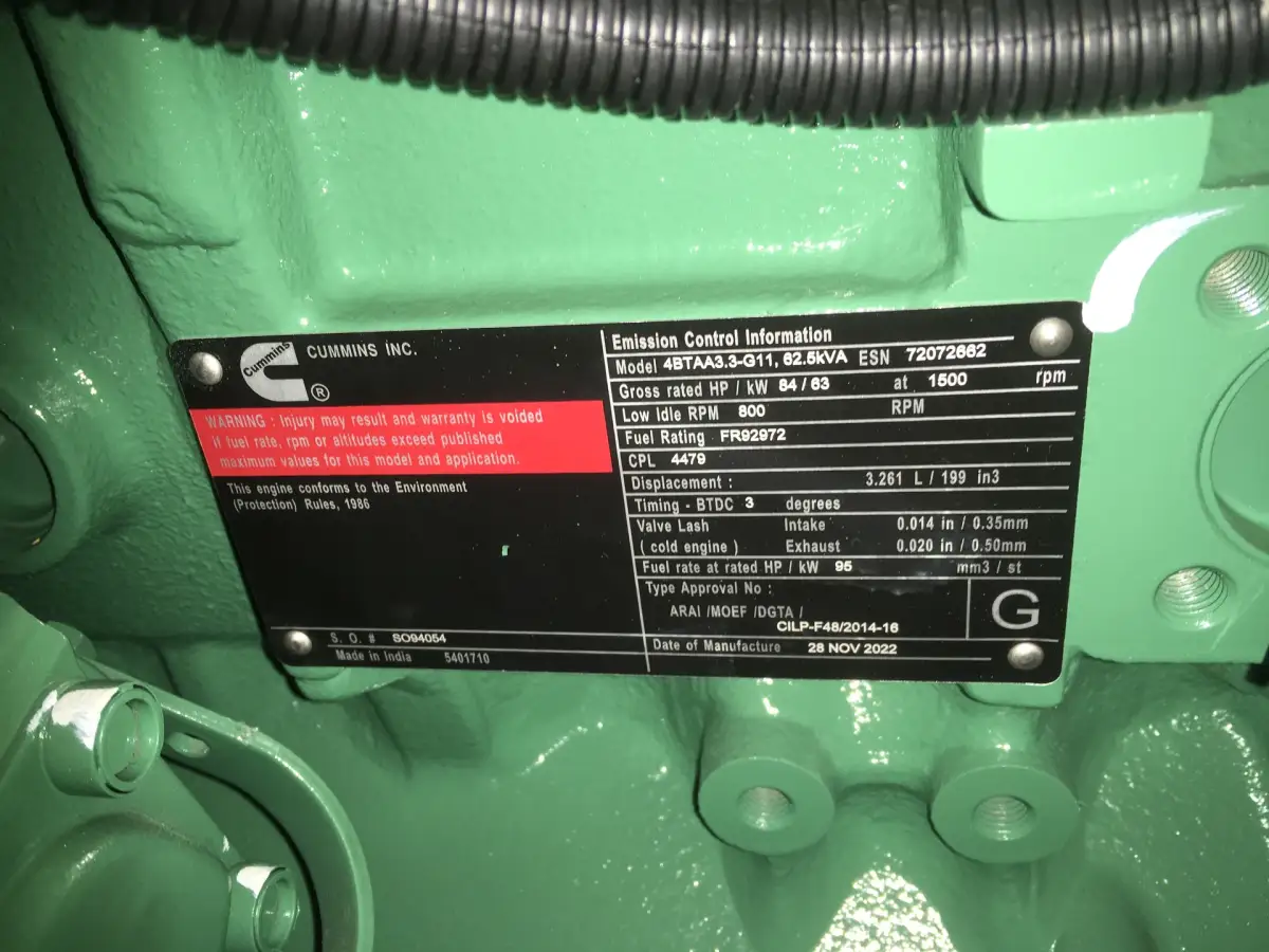 CUMMINS 4BTAA3.3-G11 GENERATOR 50KVA NIEUW - Afbeelding 9