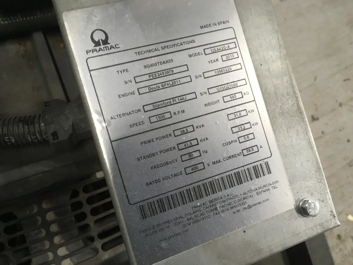 DEUTZ BF4L2011 GENERATOR 40KVA NEW - Picture 7