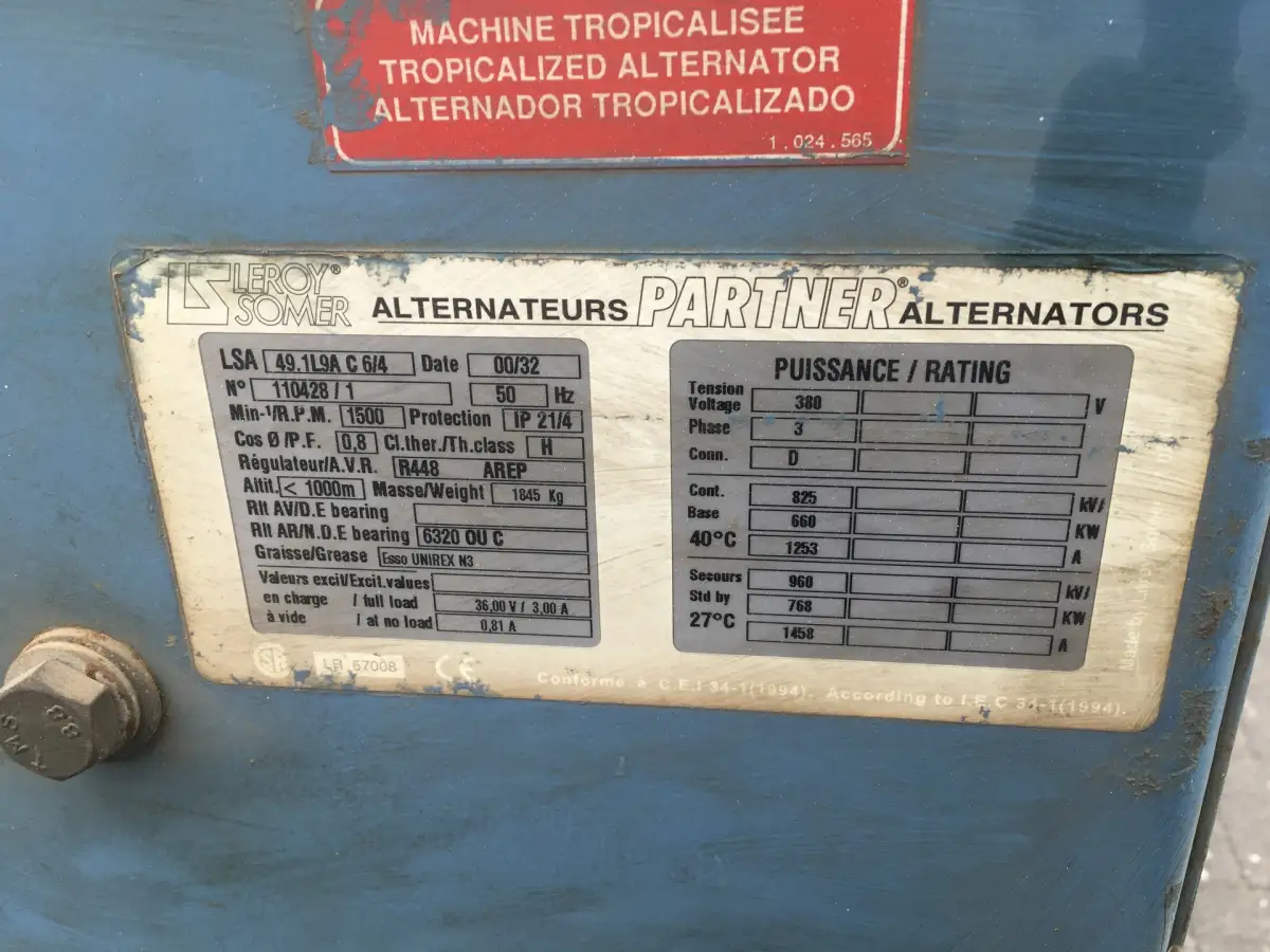 LEROY-SOMER 49.1L9A C6/4 GENERATOR 825 KVA GEBRAUCHT – Bild 8