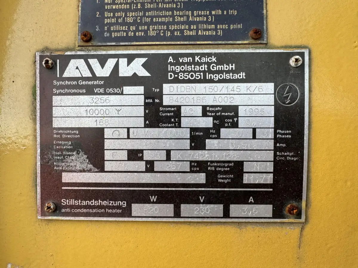 CATERPILLAR G3612 GENERATOR 3256KVA 1YG-1303523 GEBRAUCHT – Bild 6