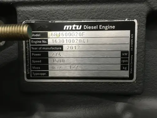 MTU 6R1600 G20F NEU – Vorschaubild 6