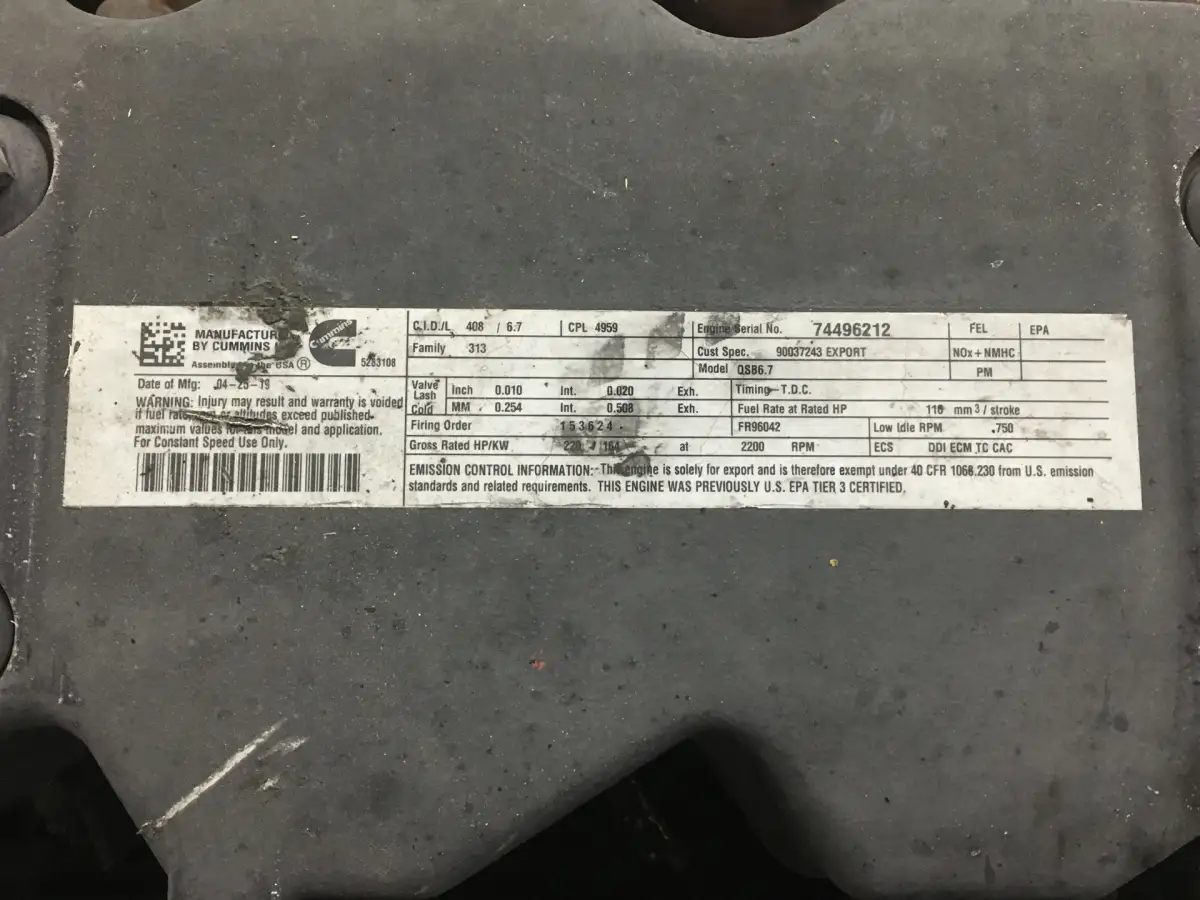 CUMMINS QSB6.7 CPL4959 USED - Picture 6