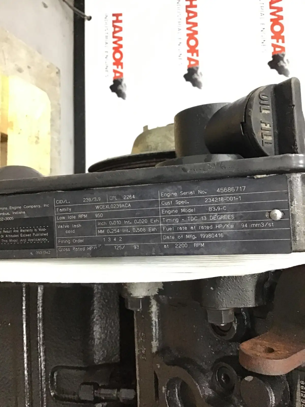 CUMMINS 4B3.9 CPL2264 UTILISÉ - Image 6