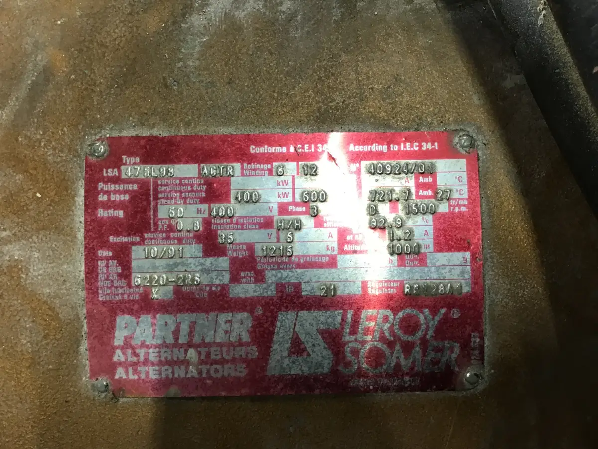 CUMMINS KTA19-G3 GENERATOR 500KVA USED - Picture 5