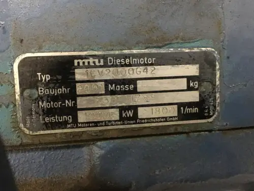 MTU 16V2000G42 GEBRUIKT - Miniatuur afbeelding 5