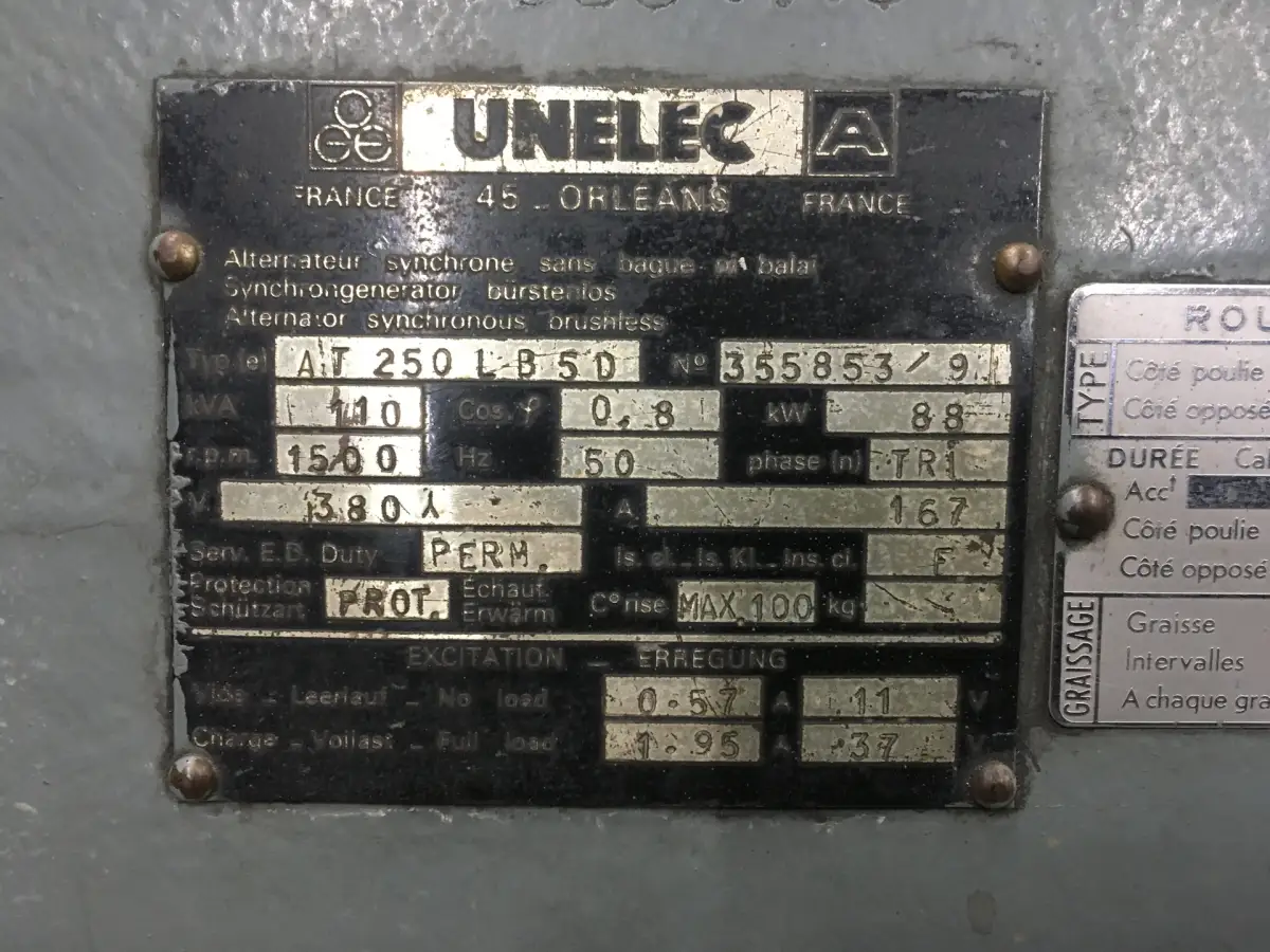 FIAT 821-I GENERATOR 110KVA GEBRAUCHT – Bild 6