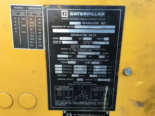 GÉNÉRATEUR CATERPILLAR 3406DI 225KVA D'OCCASION - Miniature 7