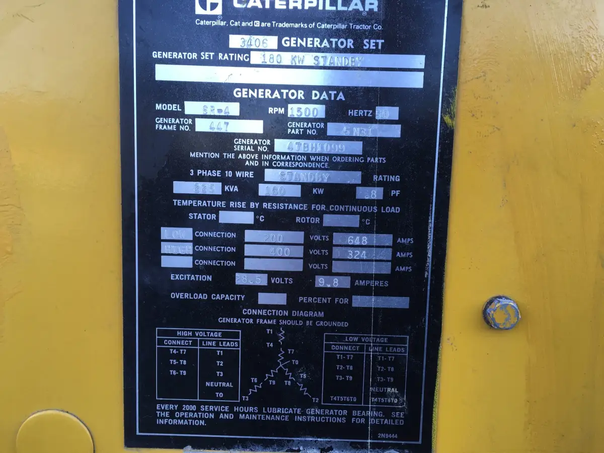 ГЕНЕРАТОР CATERPILLAR 3406DI 225KVA Б/У - Фото 7