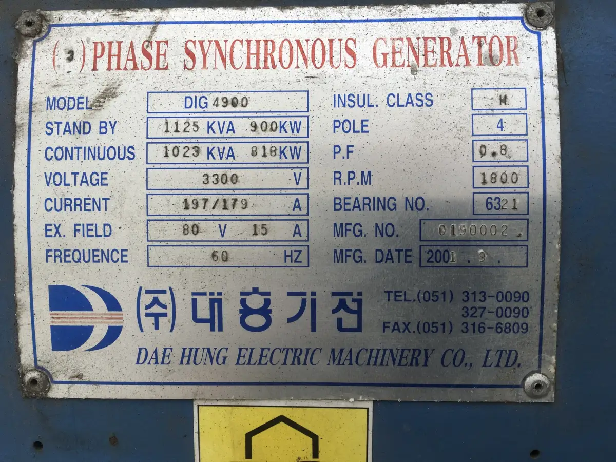 MTU 16V2000G42 GENERATOR 1125KVA GEBRUIKT - Afbeelding 5