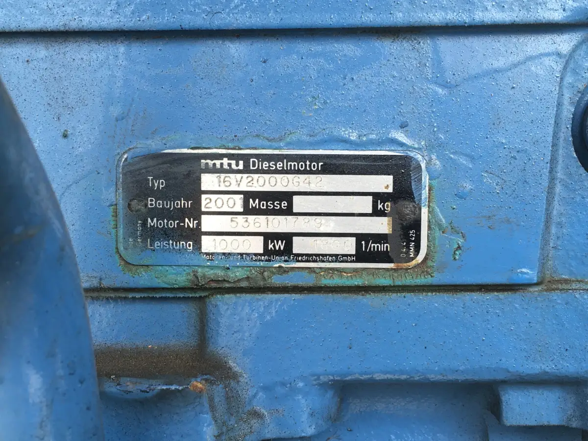 MTU 16V2000G42 GENERATOR 1125KVA GEBRUIKT - Afbeelding 6
