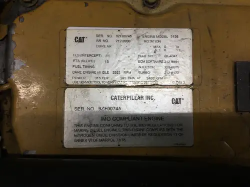 CATERPILLAR 3126B 9ZF-2129990 USED - Thumb image 6
