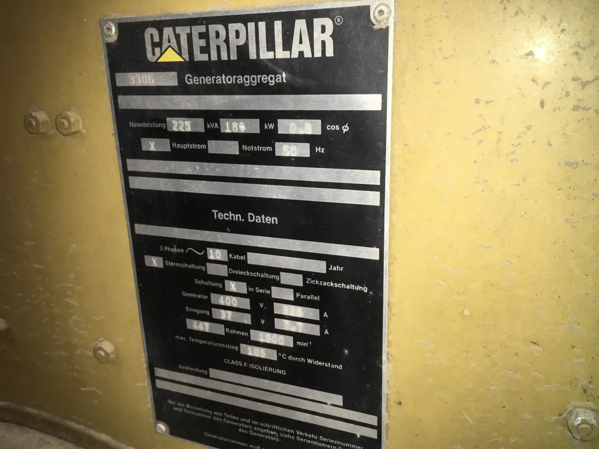 CATERPILLAR 3306B GENERATOR 225KVA GEBRAUCHT – Bild 9