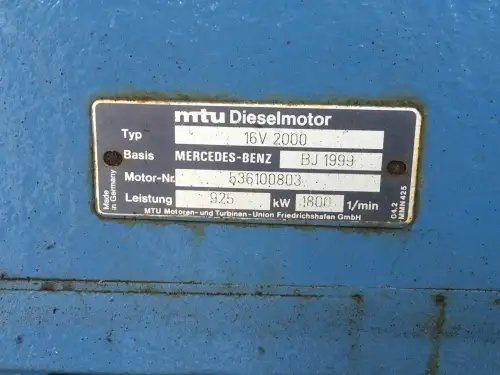 MTU 16V2000 GENERATOR 1000 KVA USED - Thumb image 6