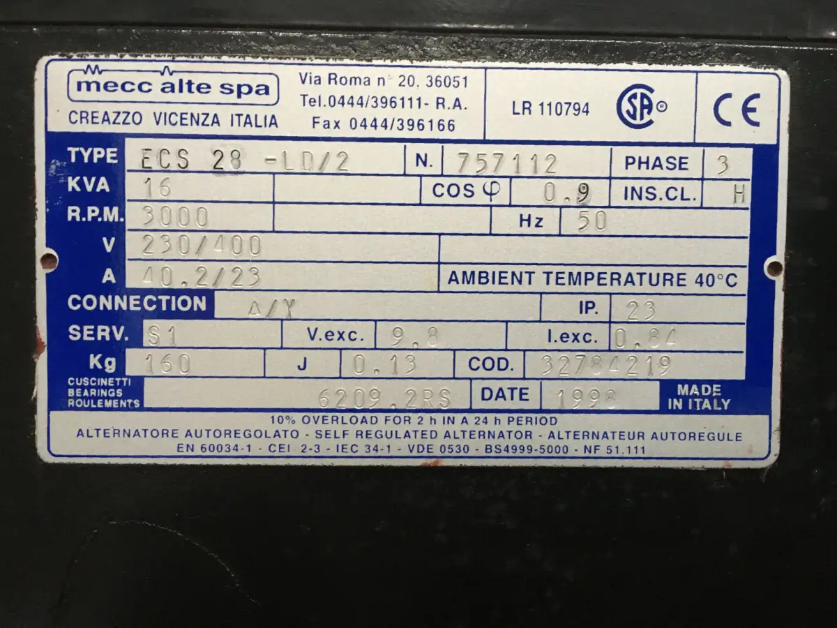 LOMBARDINI LDW1204/B2 GENERATOR 16 KVA USED - Picture 7