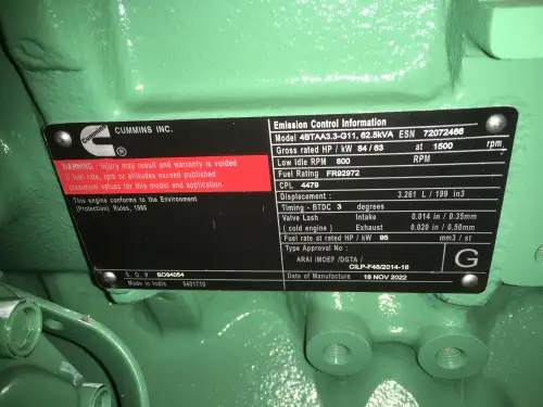 CUMMINS 4BTAA3.3-G11 GENERATOR 50KVA NEU – Vorschaubild 7