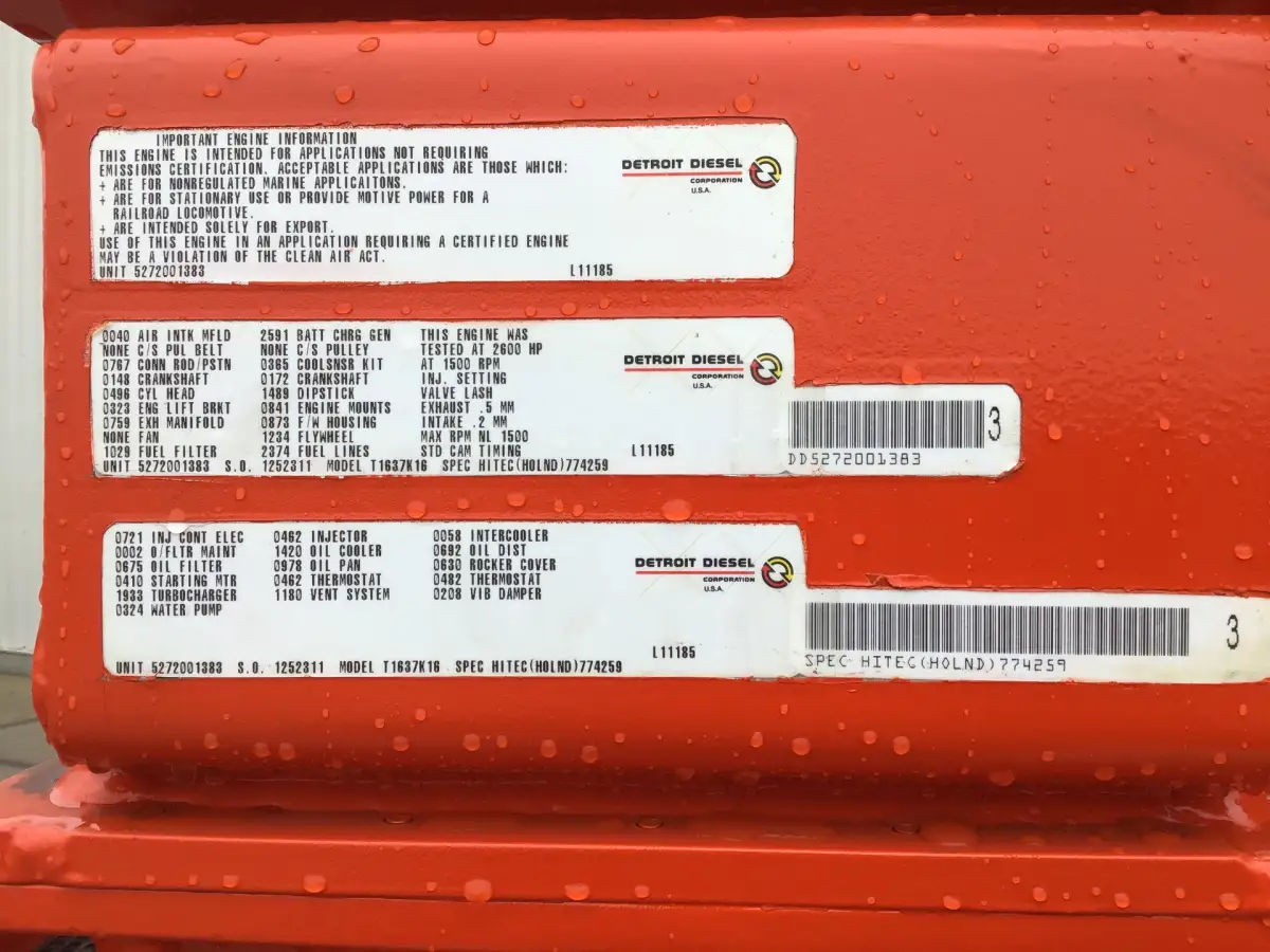 MTU 16V4000 POMP 3600M³/HR GEBRUIKT - Afbeelding 7