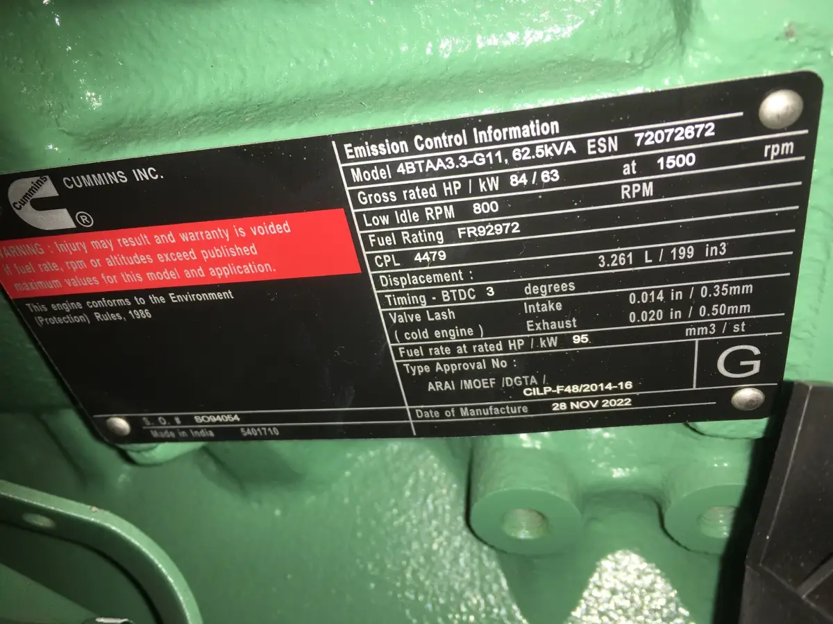 CUMMINS 4BTAA3.3-G11 GENERATOR 50KVA NEW - Picture 8