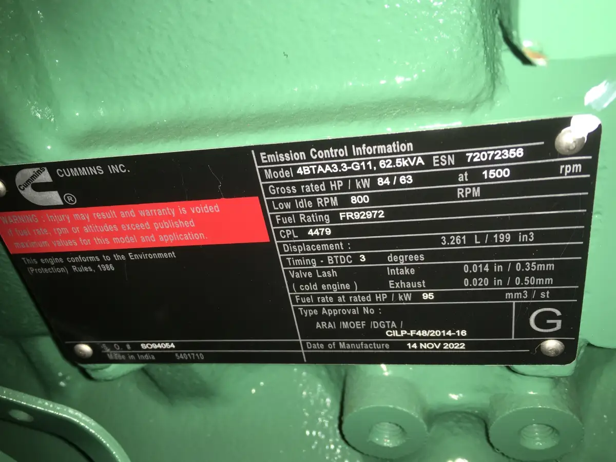 CUMMINS 4BTAA3.3-G11 GENERATOR 50KVA NEW - Picture 9