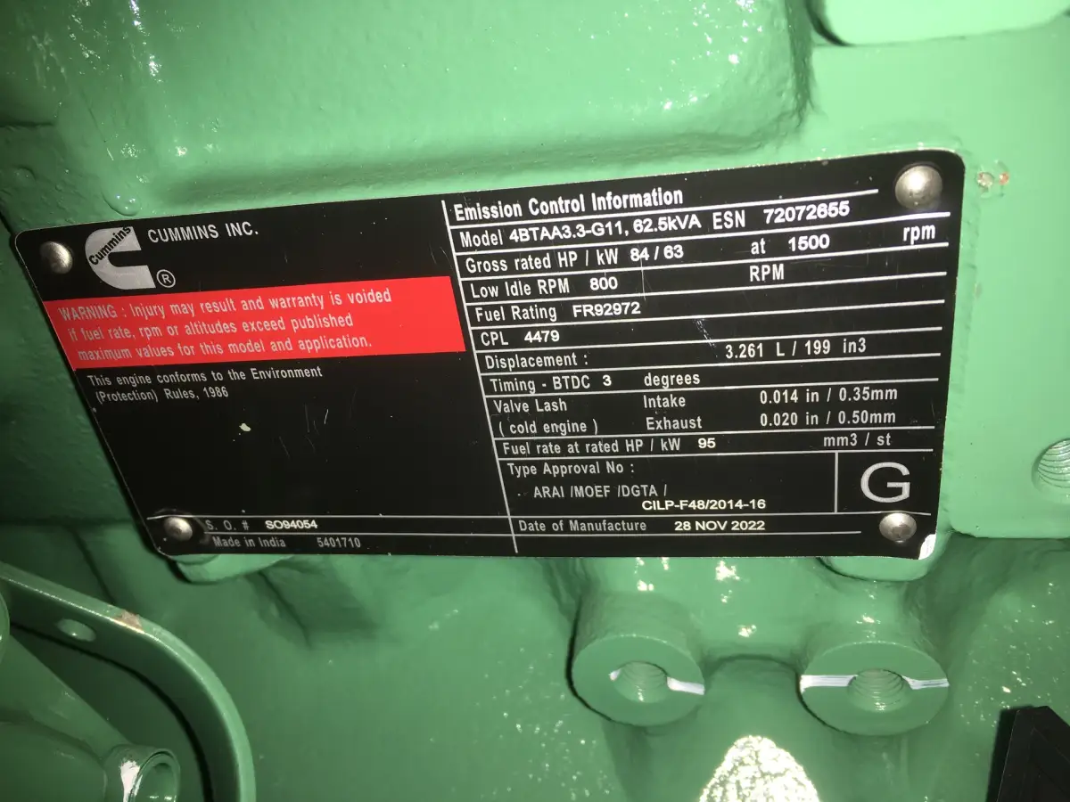 CUMMINS 4BTAA3.3-G11 GENERATOR 50KVA NIEUW - Afbeelding 9