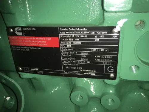 CUMMINS 4BTAA3.3-G11 GENERATOR 50KVA NEW - Thumb image 7
