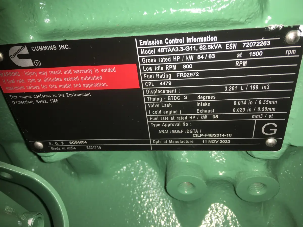CUMMINS 4BTAA3.3-G11 GENERATOR 50KVA NIEUW - Afbeelding 8