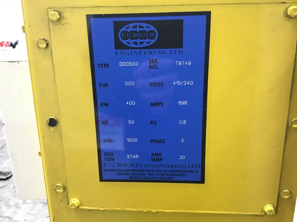 STAMFORD HC544D GENERATOR 500KVA GEGEVENS - Afbeelding 7