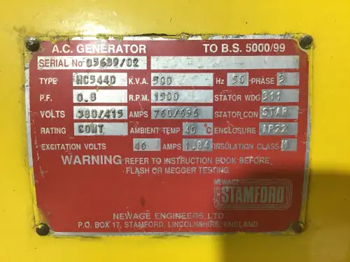 STAMFORD HC544D GENERATOR 500KVA GEBRAUCHT – Vorschaubild 8