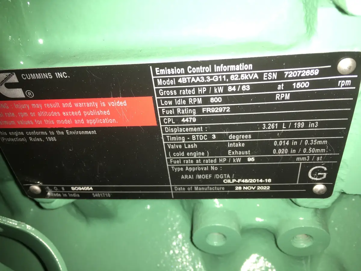 CUMMINS 4BTAA3.3-G11 GENERATOR 50KVA NEU – Bild 9