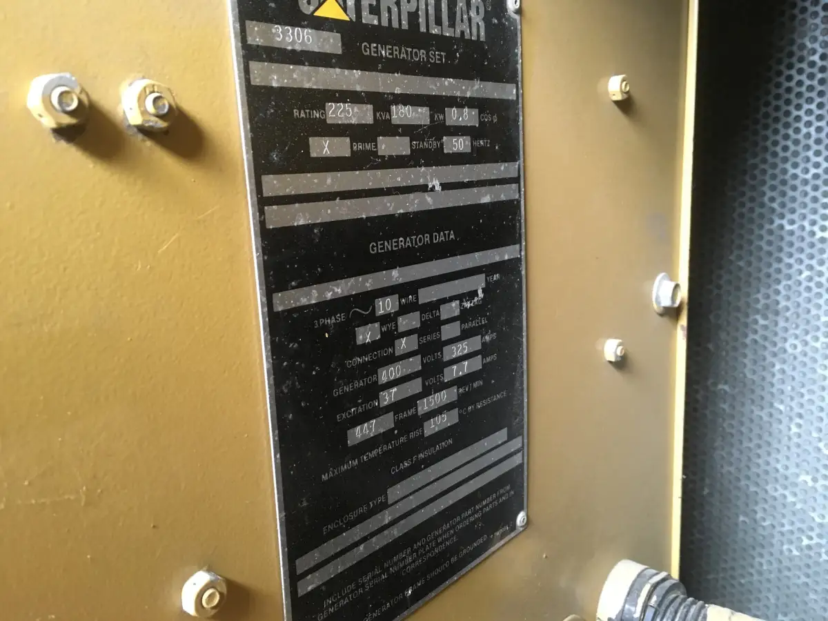 CATERPILLAR 3306B GENERATOR 225KVA USED - Picture 12