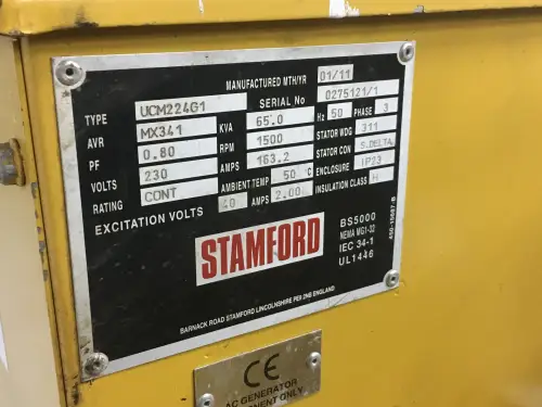 JOHN DEERE 4045TFM50 GENERATOR 65KVA USED - Thumb image 6