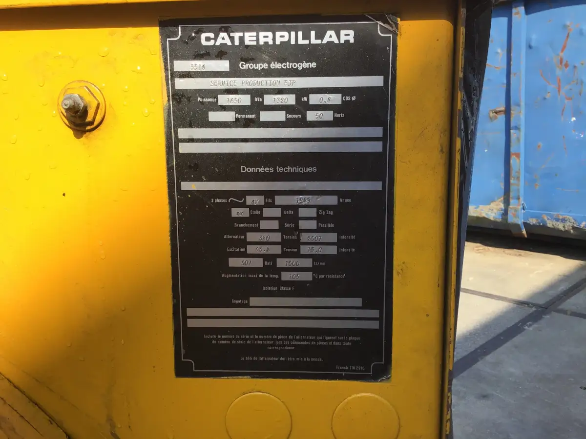 CATERPILLAR 3516 STD GENERATOR 1650 KVA D'OCCASION - Image 6