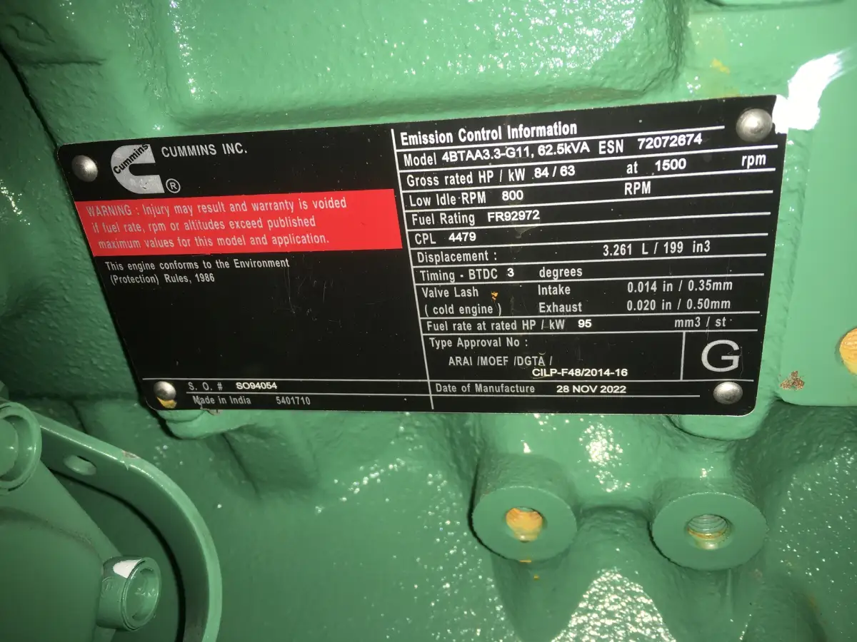 CUMMINS 4BTAA3.3-G11 ГЕНЕРАТОР 50KVA НОВЫЙ - Фото 9