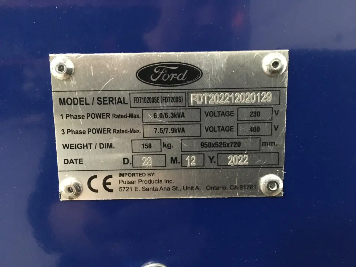 FORD FDT10200SE GENERATOR 7.9KVA NIEUW - Afbeelding 5