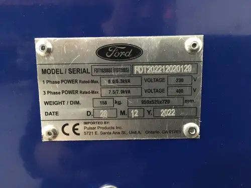 FORD FDT10200SE GENERATOR 7.9KVA NEU – Vorschaubild 5