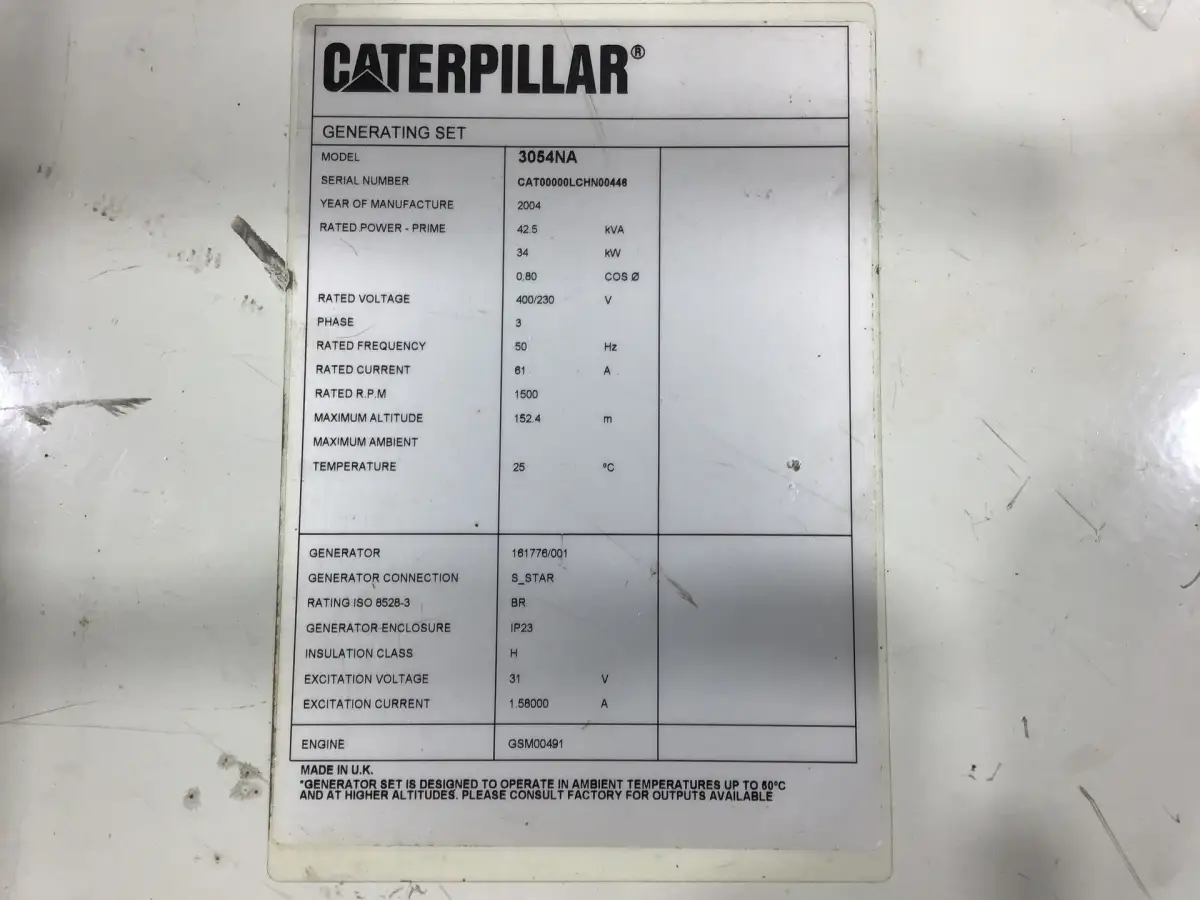 CATERPILLAR 3054NA ГЕНЕРАТОР 42.5 KVA Б/У - Фото 7