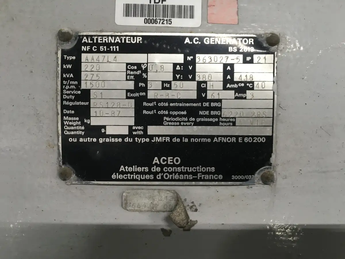 CUMMINS KT19G GENERATOR 275KVA GEBRAUCHT – Bild 6