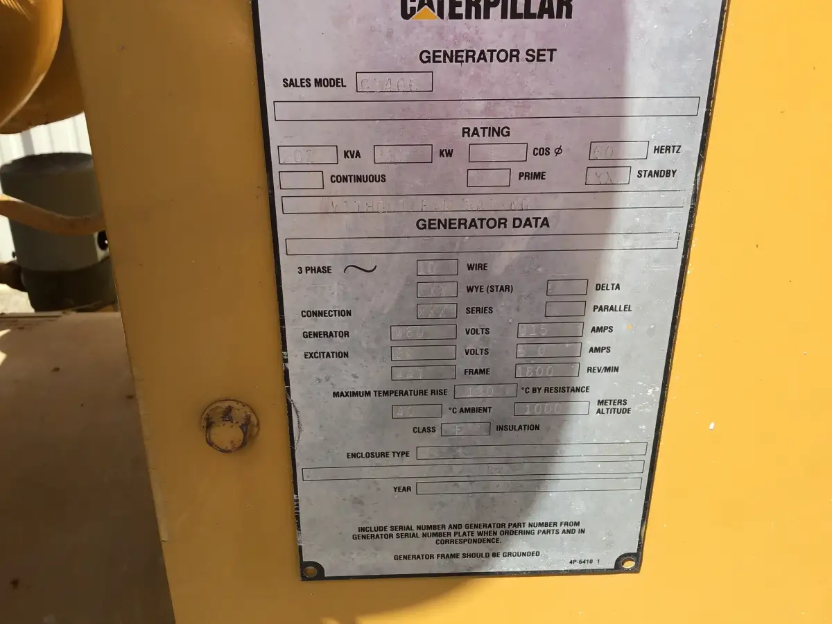 GEBRAUCHTER CATERPILLAR G3406 GENERATOR 202 KVA GAS – Bild 8