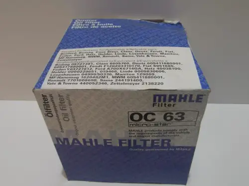 MAHLE OLIEFILTER OC63 NIEUW