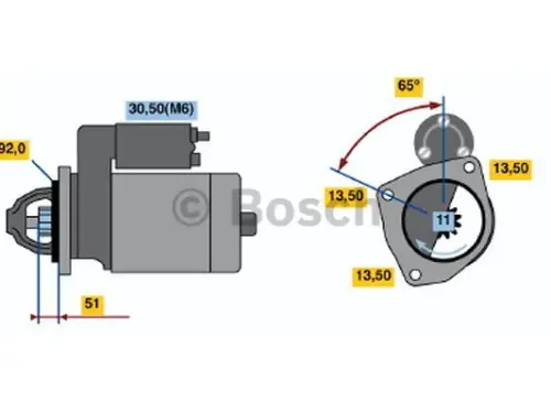 MOTEUR DE DÉMARRAGE BOSCH 0 001 371 006 NEUF - Miniature 1