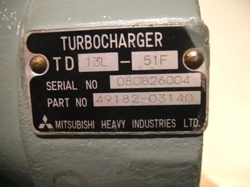 TURBO RECONSTRUIDO MITSUBISHI MITSUBISHI S6A3 405KW 1840RPM 49182-03140 - Imagen miniatura 3