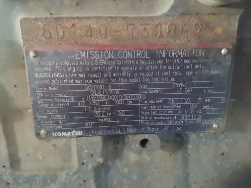 KOMATSU SAA6D140E-6 KERNMOTOR FÜR TEILE – Vorschaubild 6